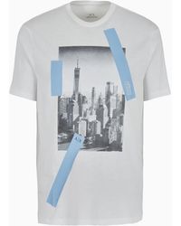 Armani Exchange - Regular Fit Cotton T-shirt With Nyc Print - Lyst