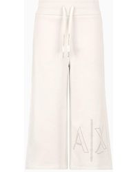 Armani Exchange - Pantaloni Ampi Cropped In Tessuto Organico - Lyst