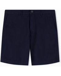 ARMANI EXCHANGE - Stretch Cotton Twill Bermuda Shorts - Lyst