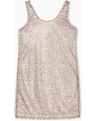 ARMANI EXCHANGE - Mini Mesh Dress With Tubular Beaded Appliques - Lyst
