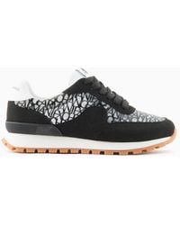 Armani Exchange - Microecosuede Sneakers With Ripstop Inserts - Lyst