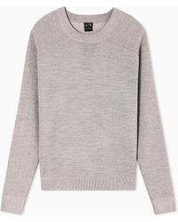 ARMANI EXCHANGE - Crew Neck Sweater With Shoulder Detail - Lyst