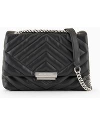 Armani Exchange - Shoulder Bag In Quilted Material With Metal Details - Lyst