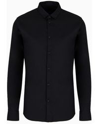 Armani Exchange - Regular Fit Shirt In Ultra-strech Fabric - Lyst