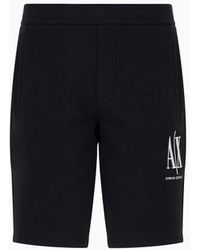 Armani Exchange - Icon Logo Cotton Fleece Shorts - Lyst
