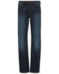 Armani Exchange - J16 Relaxed Straight Fit Jeans In Indigo Denim - Lyst