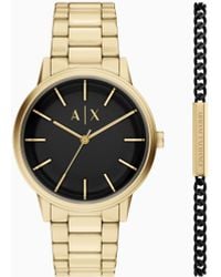 ARMANI EXCHANGE - Set Di Orologio Al Quarzo E Bracciale - Lyst