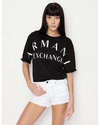 Armani Exchange Logo-T-Shirt - Schwarz