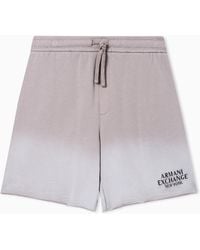 ARMANI EXCHANGE - Used-Effect Bermuda Shorts With Logo - Lyst