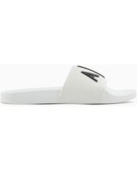 Armani Exchange - Slider Slippers With Logo - Lyst