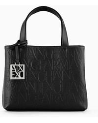 Armani Exchange - Small Shopper With Handles And Shoulder Strap - Lyst