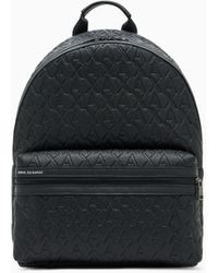 ARMANI EXCHANGE - Asv Rucksack Aus Recyceltem Stoff Mit Allover-Logo - Lyst