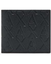 ARMANI EXCHANGE - Bifold Wallet With An Embossed Pattern And A Coin Pocket - Lyst