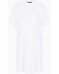 ARMANI EXCHANGE - Jersey-Midikleid Mit Logo - Lyst