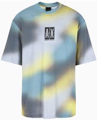Armani Exchange - Relaxed Fit T-shirt With Hologram Effect Pattern - Lyst