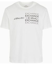 Armani Exchange - T-shirt Regular Fit In Cotone Con Stampa Metal - Lyst