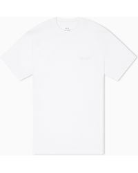 ARMANI EXCHANGE - Regular Fit Cotton T-Shirt With A Chest Logo Essential - Lyst
