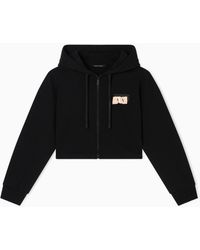 ARMANI EXCHANGE - French Terry Cotton Zip-Up Sweatshirt - Lyst