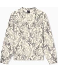 ARMANI EXCHANGE - French Terry Hoodless Sweatshirt - Lyst