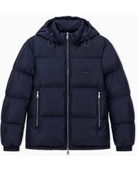 ARMANI EXCHANGE - Hooded Down Jacket With An Ultralight Quilted Design Icon - Lyst