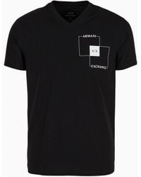 Armani Exchange - T-shirt Slim Fit In Cotone Stretch Con Logo Sul Petto - Lyst