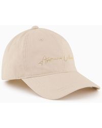 Armani Exchange - Cotton Peaked Hat With Glitter Logo - Lyst