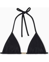 ARMANI EXCHANGE - Recycled Stretch Fabric Triangle Bikini Top - Lyst