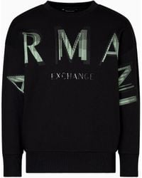 ARMANI EXCHANGE - Suéter Oversize Con Logo Con Efecto Óptico - Lyst