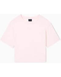 ARMANI EXCHANGE - Cropped Cotton Jersey T-Shirt - Lyst