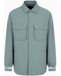 Armani Exchange - Loose Fit Shirt In Laminated Fabric - Lyst