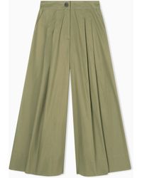 ARMANI EXCHANGE - Cotton Twill Palazzo Trousers - Lyst