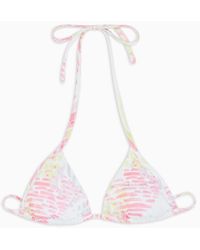 Armani Exchange - Bikini Top In Tessuto Riciclato Asv - Lyst