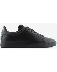 Armani Exchange Leather Sneakers - Black