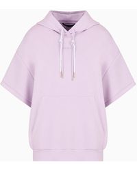 Armani Exchange - Short-sleeved Hooded Sweatshirt In Scuba Fabric - Lyst