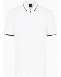 Armani Exchange - Regular Fit Pique Polo Shirt With Logo Tape - Lyst