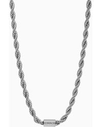 Armani Exchange - Stainless Steel Chain Necklace - Lyst