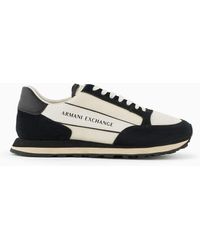Armani Exchange - Suede Sneaker With Mesh Inserts - Lyst