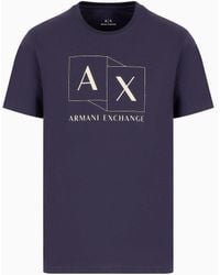 Armani Exchange - Slim Fit T-shirt In Mercerized Cotton With Logo Print - Lyst