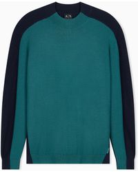 ARMANI EXCHANGE - Pullover Regular Fit Aus Woll-Baumwoll-Mix Mit Stehkragen - Lyst