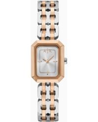 ARMANI EXCHANGE - Zweizeigeruhr Uhr Aus Zweifarbigem Edelstahl - Lyst