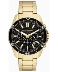 Armani Exchange - Chronograph Gold-tone Stainless Steel Watch - Lyst