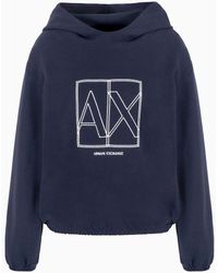 Armani Exchange - Hooded Sweatshirt With Asv French Terry Logo Print - Lyst