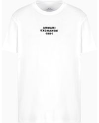 ARMANI EXCHANGE - T-Shirt Im Regular Fit Mit Logo-Schriftzug - Lyst
