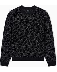 ARMANI EXCHANGE - Maglione Girocollo Con Logo Allover - Lyst