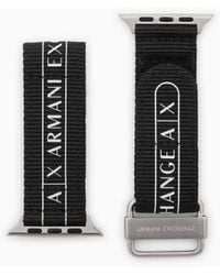 Armani Exchange - Schwarzes Rpet-band Für Apple Watch®, 42 Mm / 44 Mm / 45 Mm - Lyst