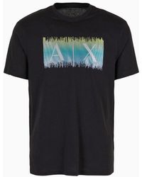 Armani Exchange - T-shirt Regular Fit In Cotone Con Logo Multicolor - Lyst
