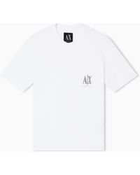 ARMANI EXCHANGE - Cotton Jersey T-Shirt With Crewneck And Pocket Icon - Lyst
