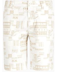 Armani Exchange - Shorts In Gabardine Di Cotone Fantasia Camouflage - Lyst