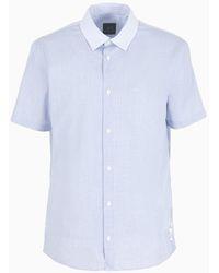 Armani Exchange - Regular Fit Shirt With Short Sleeves In Pure Cotton - Lyst