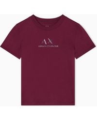 ARMANI EXCHANGE - T-Shirt Mit Normaler Passform Und Grafischem Logo - Lyst